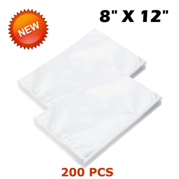 200 Quart 8" x 12" Embossed BPA Free Vacuum Sealer Bags Size for Food Storage Seal Saver Unbranded