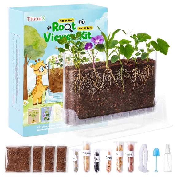 200% Root Viewer Kit for Kids, Plant Growing Science Kit with 6 Seed Varieties, Indoor Gardening Toy Birthday Gift for Boys & Girls Ages 4-8