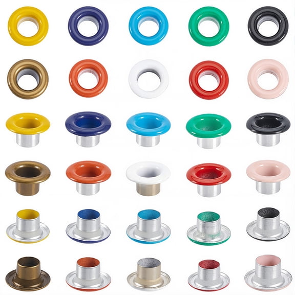 200 Sets 10 Colors Metal Eyelets