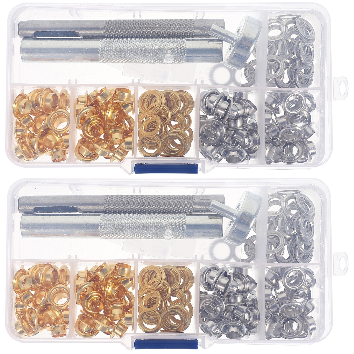 200 Sets Air Eye Button Set Dreses Grommets Kit Transparent Box Leather