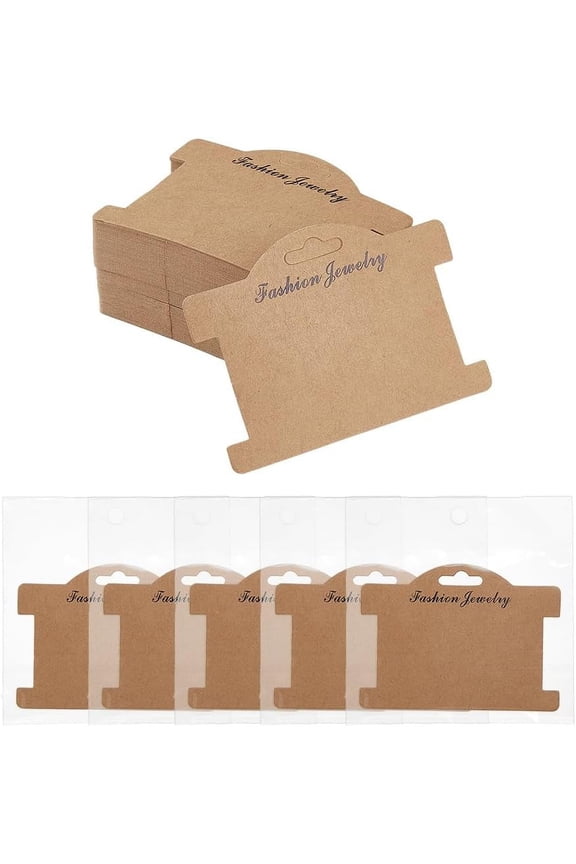 200 Sets Brown Bracelet Display Cards 7x9.6cm Bracelet Packaging Bracelet Business Supplies Hair Clips Packaging Display Card Bracelet Jewelry Packaging for Bracelets Brown DIY