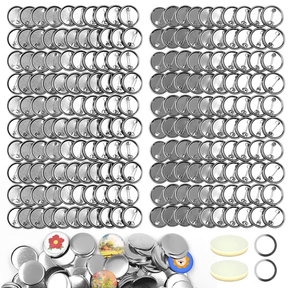 200 Sets Button Maker Supplies, 1.26 inch Metal Buttons for Crafts Bulk, Button Maker Accessories for DIY Pin Maker Press.