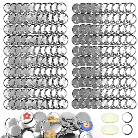 200 Sets Button Maker Supplies, 1.25" 32mm Metal Buttons for Crafts Bulk, Button Maker Accessories for DIY Pin Maker Press.