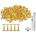 thumbnail image 1 of 200 Sets Leather Rivets 12 x 8mm Metal with 3 Setter Tools, Gold Tone, 1 of 6