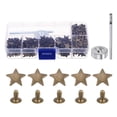 thumbnail image 1 of 200 Sets Leather Rivets Star Studs for Clothing 12mm with Punch, Bronze, 1 of 4