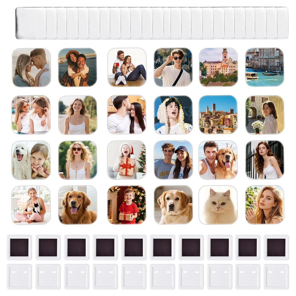 200 Sets Magnet Making Supplies, 2x2 in Square Magnet Maker Machine Consumables for DIY Badge Creation and Fridge Magnets