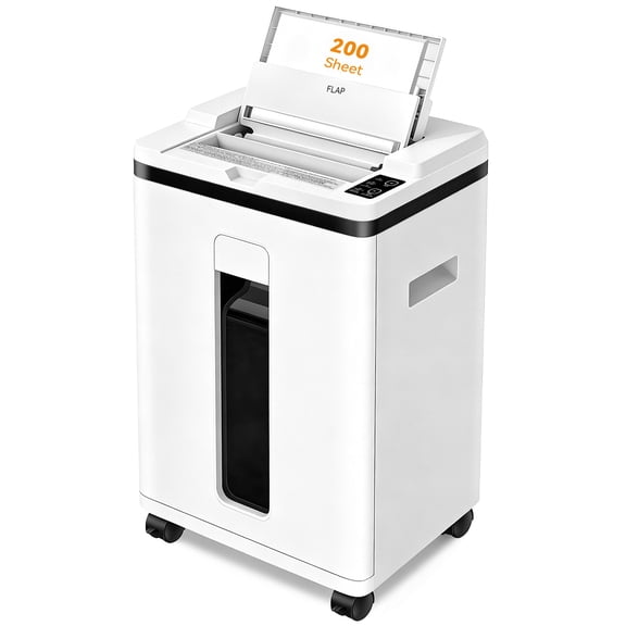 200-Sheet Heavy Duty Paper Shredder, Micro Cut and CDs/Cards, P5 Ultra Security, 40 Min Non Stop Shredder for Home Office, 5.8 Gallon Bin with Wheels, <60 dB (OL200)