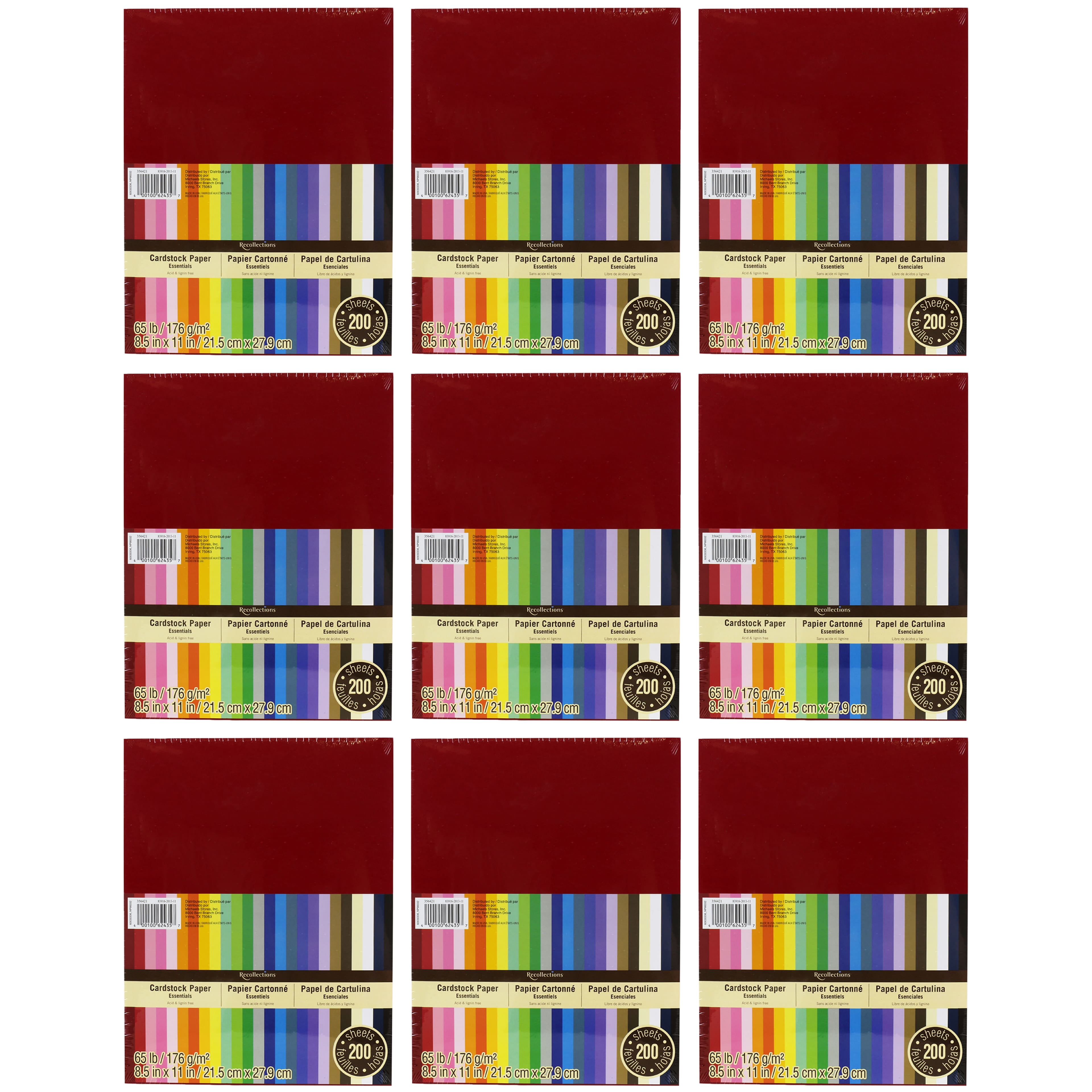 200 Sheets (1,800 total) Essentials 8.5" x 11" Cardstock Paper by