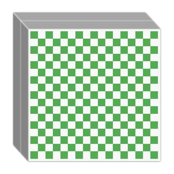 200 Sheets Checkered Dry Paper Sheets, Paper Liners for Plasic Food Basket, Special for Wrapping Breadgreen38*28cm