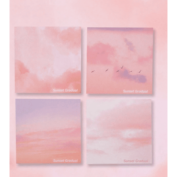 200 Sheets Gradient Cloud Sticky Notes, 3" x 3" Minimalist Self-Adhesive Memo Pads for Messages