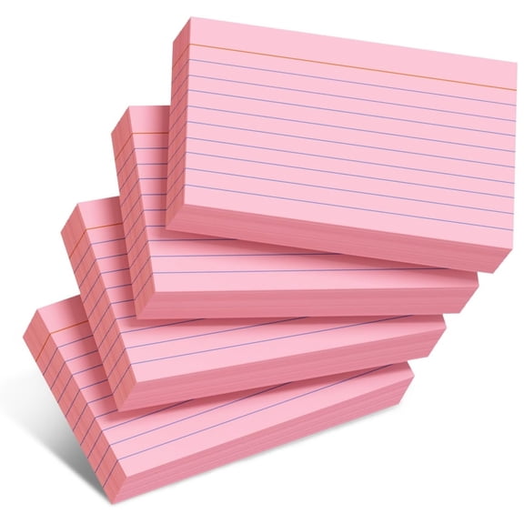 200 Sheets Index Cards Topboutique Ruled Note Cards Lined Notecards Pink Flashcards 3 X 5 Inch Lined Flash Cards for Studying, Memo Cards, Office Supply, DIY, To Do List, Presentation,4 Pack