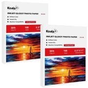 200 Sheets Koala Glossy Photo Printer Paper 8.5x11 Inches Thin Inkjet Printer Glossy Paper 30 LB 6Mil for Printing Photos, DIY Chip Bags, Flyers