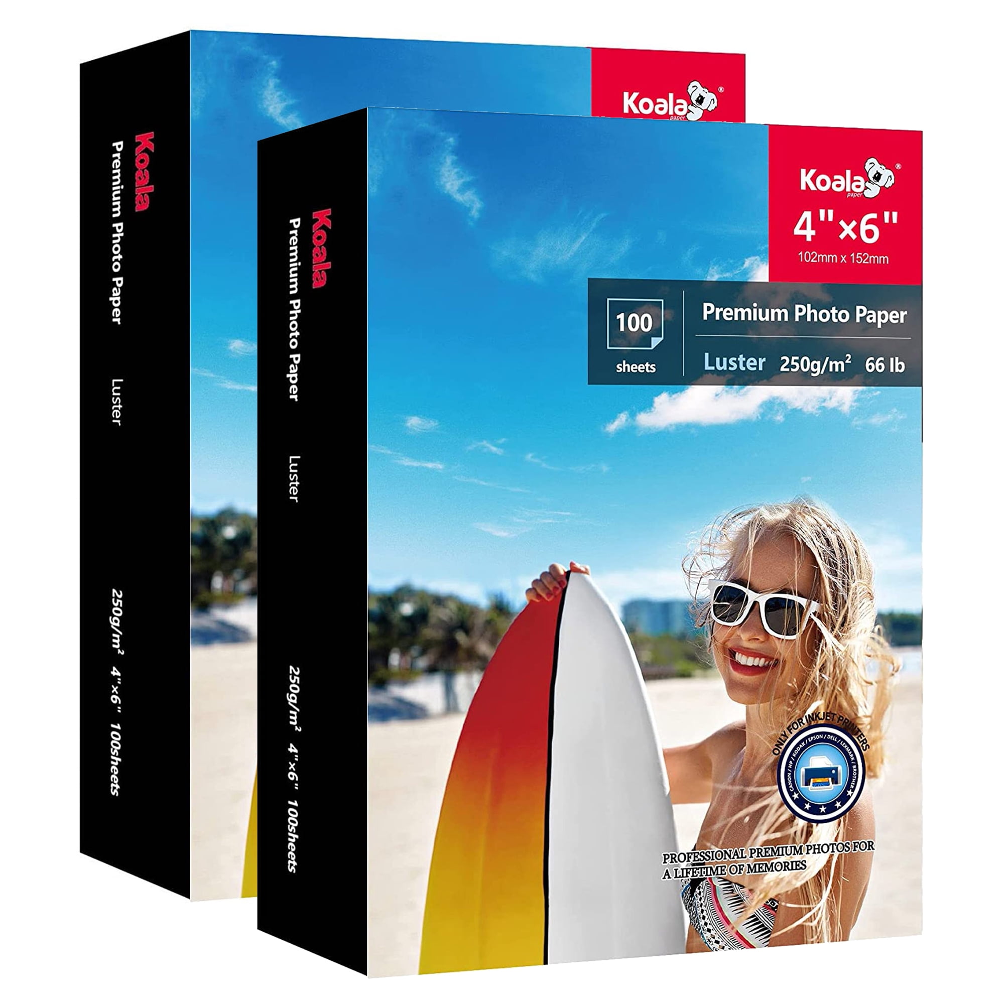 200 Sheets Koala Premium Photo Paper 4x6 Luster 6x4 Photo Printer Paper