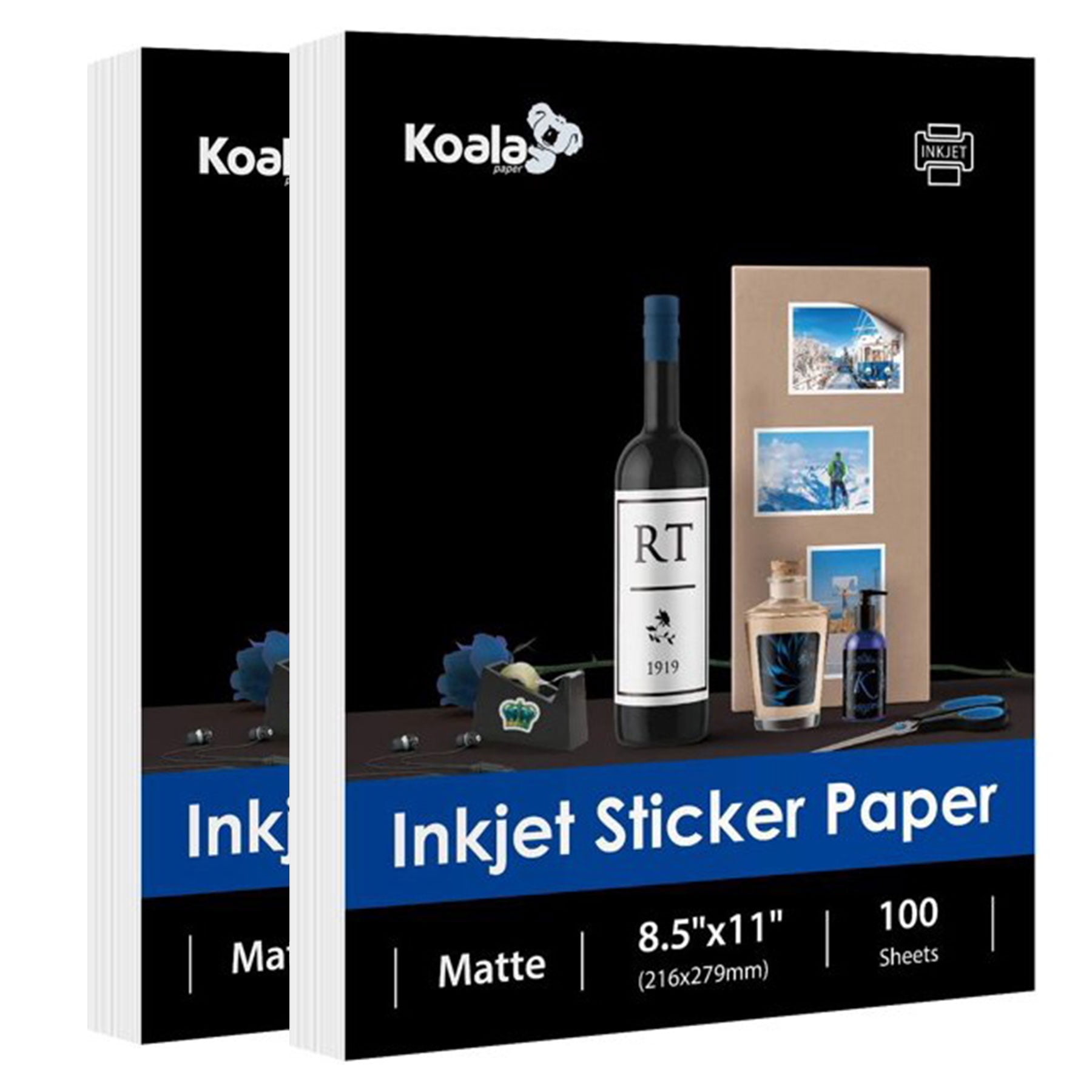 Koala 200 Sheets Waterproof Sticker Paper for Inkjet & Laserjet