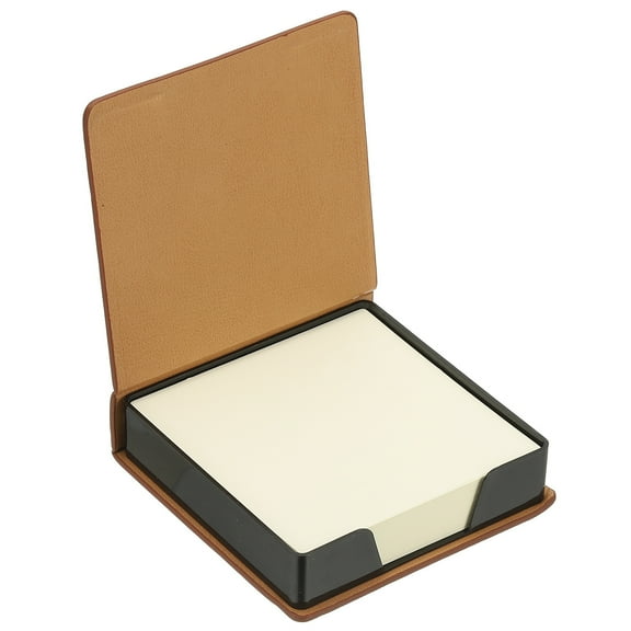 140 Sheets Leather Sticky Notes Holder, 10in Post Notes Holder Storage Box Desktop Mini Case Business Card Holder Memo Pad Organizer for Desk Home Office Books Notebook, Brown