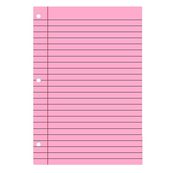 200 Sheets Loose Leaf Paper 8x10.6" Colored Filler Paper College Ruled 3-Hole Punched Lined Paper Notebook Paper for 3-Ring Binders Notepad Writing Note Pads Ideal for Home,Office(Pink,10.6x8")