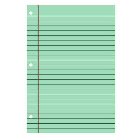 200 Sheets Loose Leaf Paper 8x10.6" Colored Filler Paper College Ruled 3-Hole Punched Lined Paper Notebook Paper for 3-Ring Binders Notepad Writing Note Pads Ideal for Home,Office(Green,10.6x8")