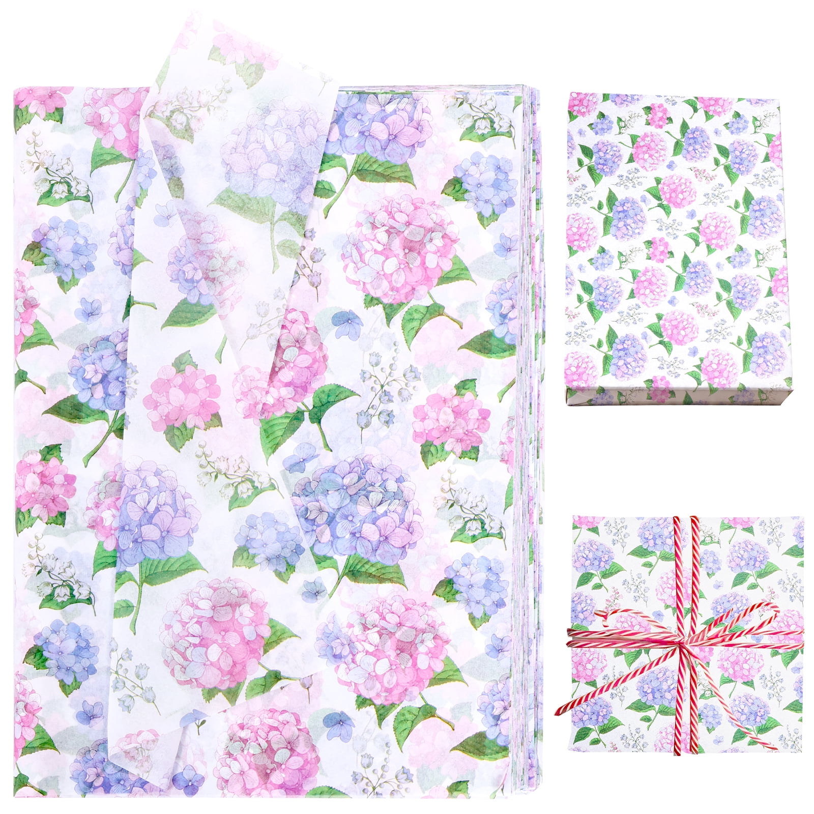 200 Sheets Tissue Paper Vintage Wildflower for Gift Bags Birthday Party Flower Decoration 20x14 in