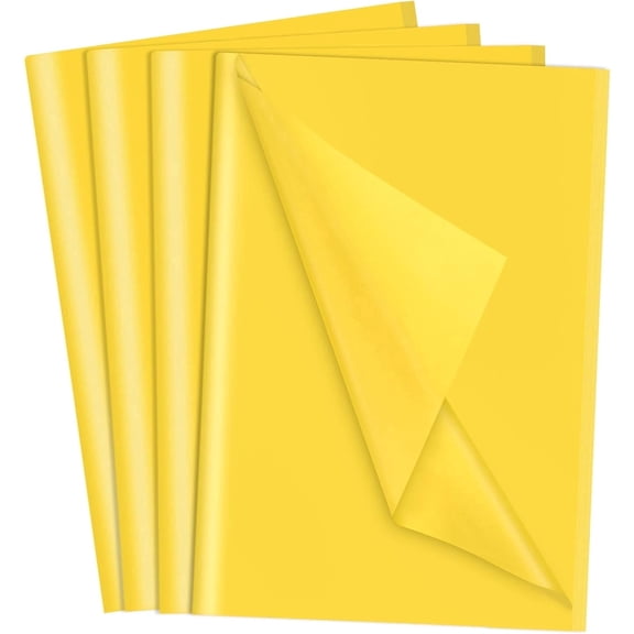 200 Sheets Yellow Tissue Paper Gift Bags 20x14 Inches Gift Tissue Paper Bulk for Crafts DIY Project Wrapping Fall Christmas Birthday Party Decorations