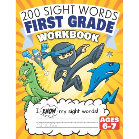 Pre-Owned 200 Sight Words First Grade Workbook Ages 6-7: 135 Awesome Pages of Reading & Writing Activities with High Frequency Sight Words for 1st Grade Kids Paperback