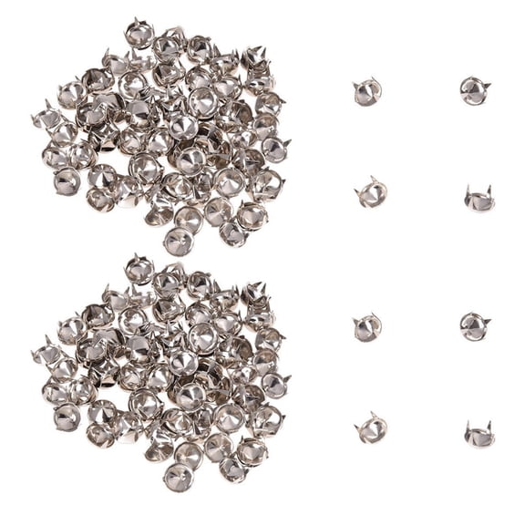 200 Silver Copper Round Cone Rivet Spike Studs Spots DIY Rock Punk 8mm
