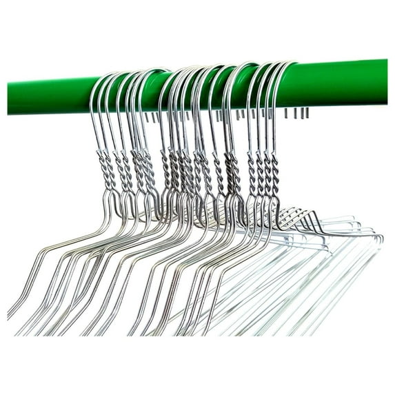 200 Silver Wire Hangers 18" Clothes Hangers, 14 Gauge Strong (200, Silver)