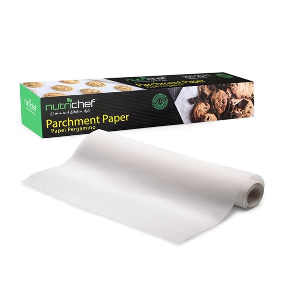 NutriChef Parchment Paper Roll Heavy Duty 200 Sq Ft 15 inch x 160 ft 40 GSM Silicone Coated White, 1 Roll