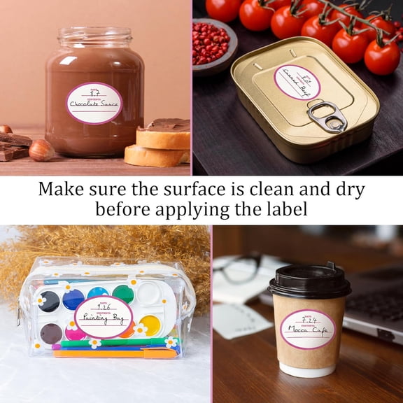 200 Stickers Dissolvable Food Labels for Containers 1 1/2" x 2"Canning Labels for Jars (Roll of 200) (1 Rolls)$$Office