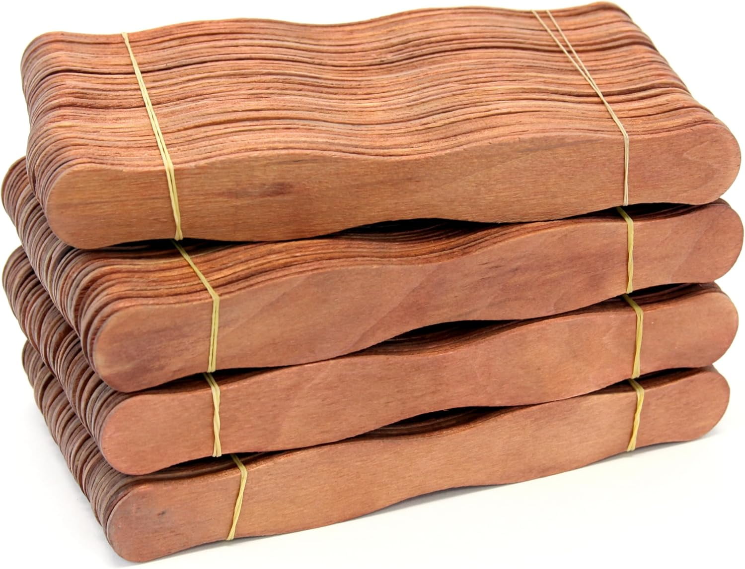 200 Sticks, Brown Color Wavy Craft Sticks for Fan Handles, Craft Supplies, Wedding Fans, DIY Auction Paddles, 8 Inch Jumbo Brown Wood Popsicle Sticks by CraftySticks