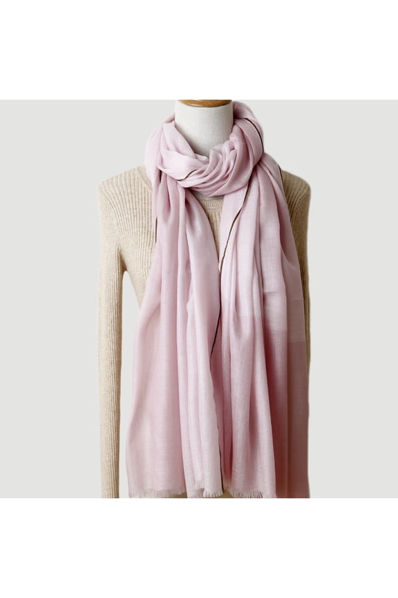 200-Superfine Diamond Pattern Wool Shawl, Lightweight Plaid Wrap in 4 Colors,90*200cm,pink