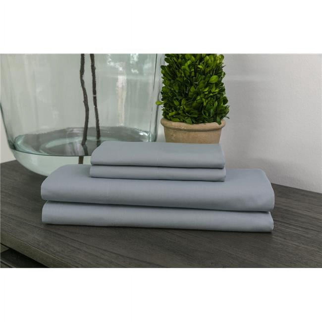 200 Thread Count 100 Percentage Cotton Sheet Set, Grey - Queen