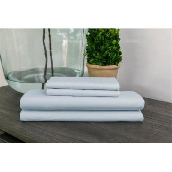 200 Thread Count 100 Percentage Cotton Sheet Set, Pale Blue - King Size