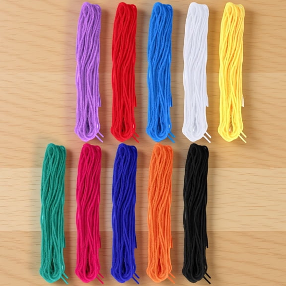 200 Tipped Lacing Yarn for , Colored Beading String Cord for Threading Beads, Weaving, Making, Arts and Crafts Projects, 10 Colors