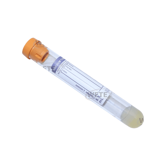 200 Tubes, Yellow Top 16x100mm, 8.5ml, PET (Gel Tube - SST)