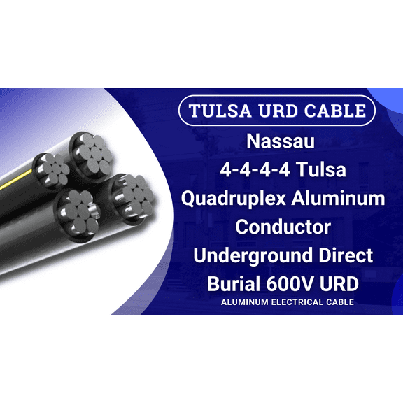 200' Tulsa 4-4-4-4 Quadruplex Aluminum URD Direct Burial Cable 600V