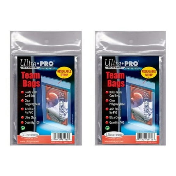 200 Ultra Pro Standard Team Bags 2 Packs of 100 New Team Set Lot Value Pack
