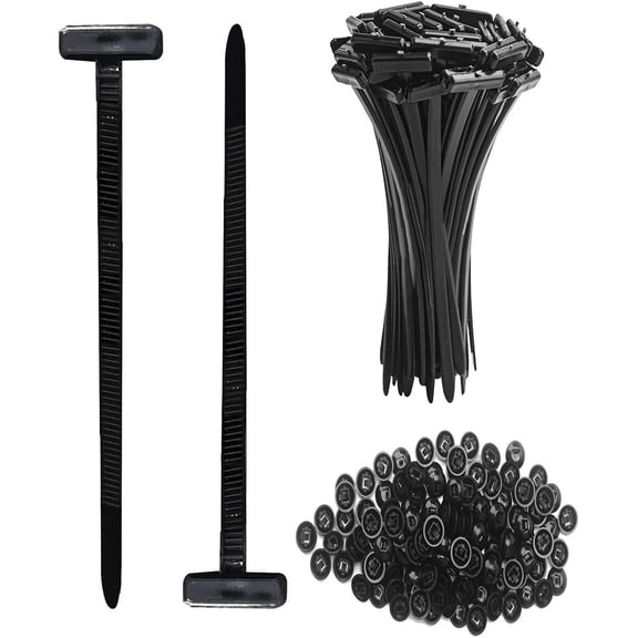 200 Universal Cable Tie Buckle T Multifunctional Nylon Zip Ties With Pin & Button Design Plastic Cable Fixion Tools Fasteners UV Resistant Zipties for Cars Daily Repair Bumper Clips