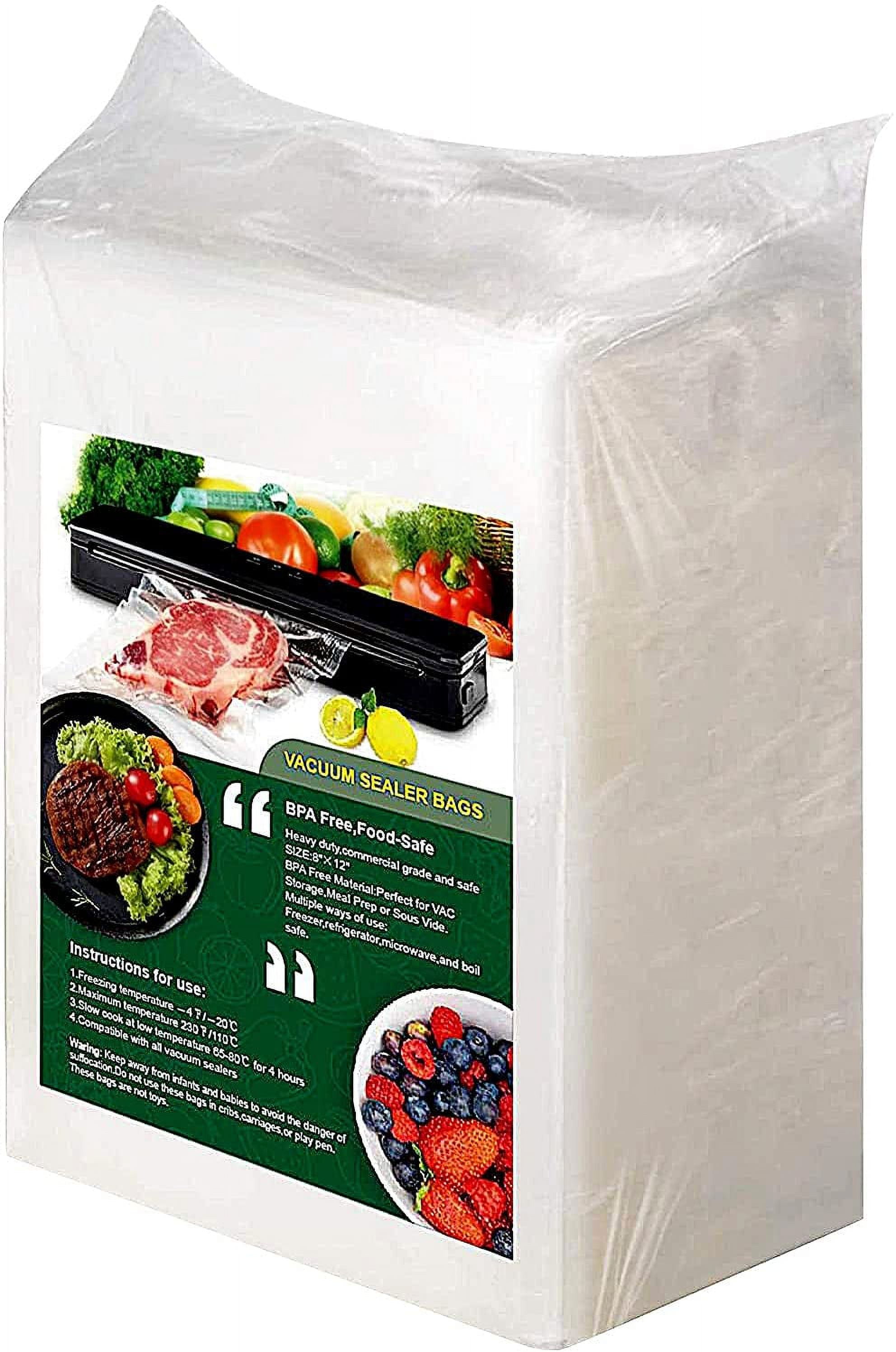 200 Vacuum Sealer Storage Bags Heavy Duty, BPA Free Quart Size