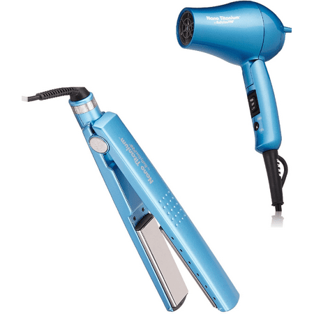 ($200 Value) Babyliss Pro Nano Titanium 1 1/4" Ionic Straightener + Dual Voltage Travel Dryer