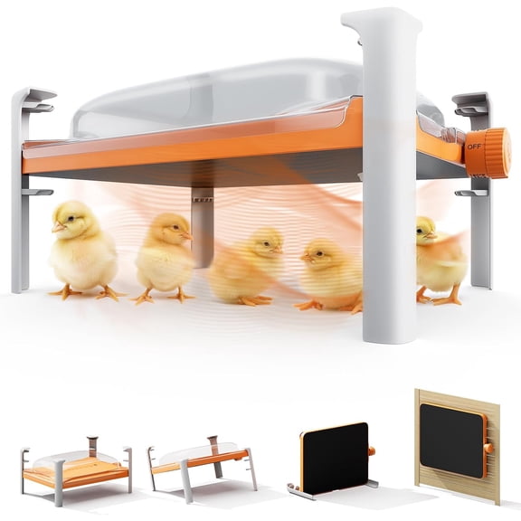 Chickcozy 200W Chicken Coop Heater with Smart Temperature Sensor, Indoor Brooder Heating Plate for Chicks & Hens, Wall Mount or Standing