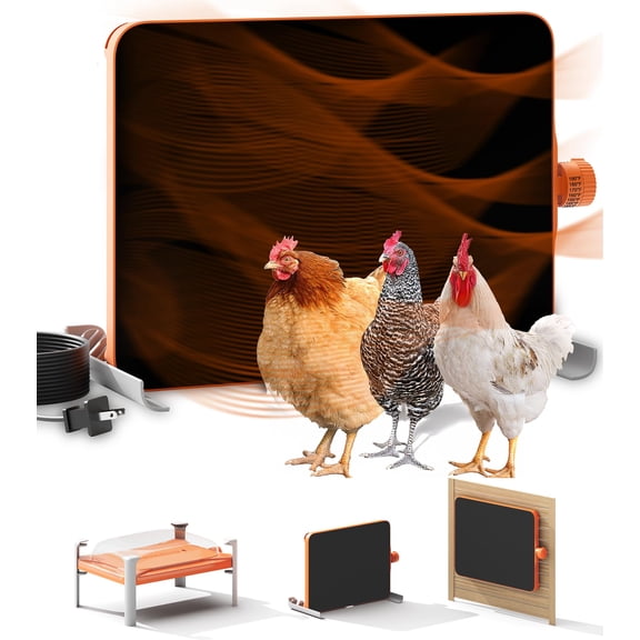 Chickcozy 200W Chicken Coop Heater with Smart Temperature Sensor, Radiant Heat Panel for Chicks & Hens