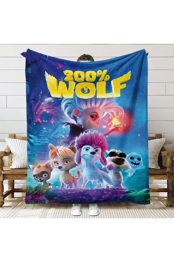 200% Wolf Throw Blanket Gifts for Fans Lover Girls Boys Women Present Hoodie Him Bed 50"x60"
