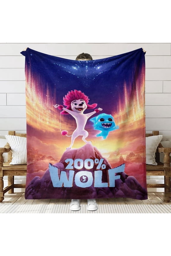 200% Wolf Throw Blanket Gifts for Fans Lover Girls Boys Women Present Hoodie Him Bed 60"x80"