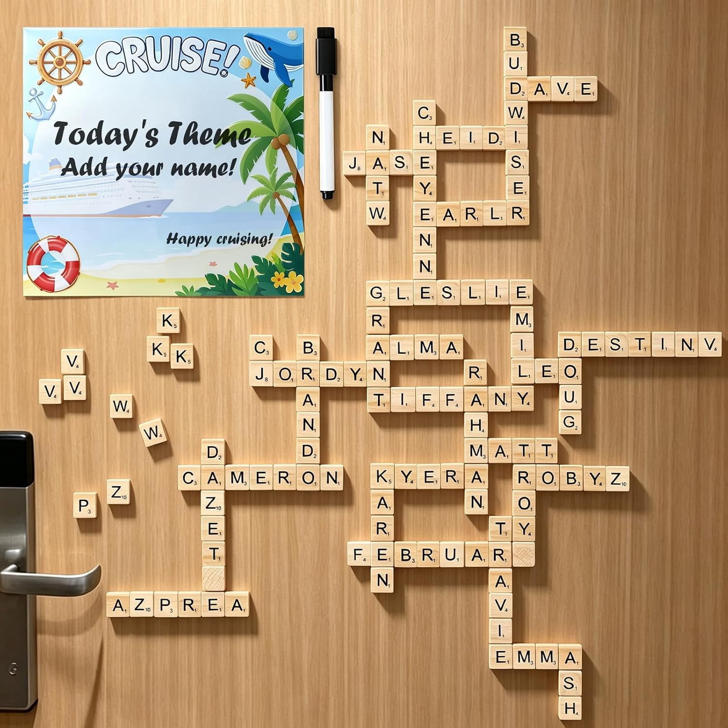 Large Scrabble Letters 200 Wooden Magnetic Scrabble Tiles for Cruise Door Decorations | Cruise ...