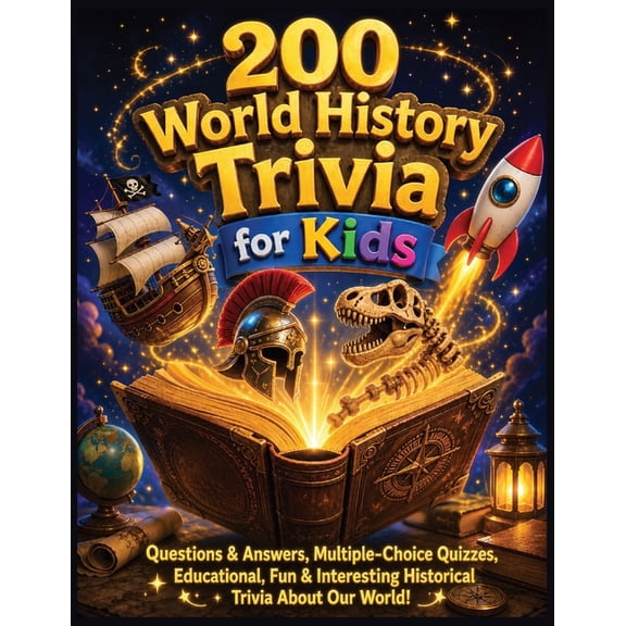200 World History Trivia for Kids: Fun Questions & Answers, Multiple-Choice Quizzes, Educational, Fun & Interesting Hist, (Paperback)