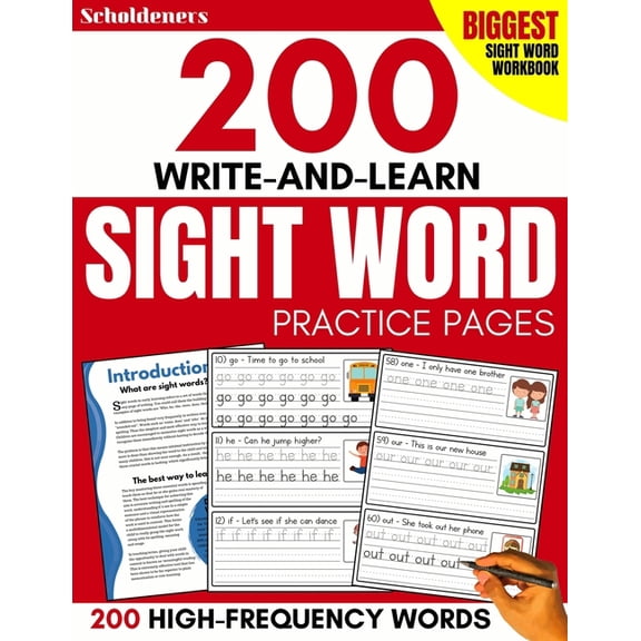 200 Write-and-Learn Sight Word Practice Pages: Learn the Top 200 High-Frequency Words Essential to Reading and Writing S, (Paperback)
