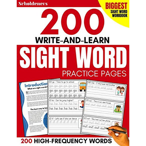 Pre-Owned 200 Write-and-Learn Sight Word Practice Pages: Learn the Top 200 High-Frequency Words Essential to Reading and Writing Success (Sight Word Books) (Paperback) 1695870735 9781695870734