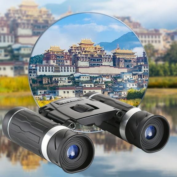 200 X 22 Zoom Binoculars for Adults, High Definition Low-Light Night Vision Travel Folding Telescope, High Power Easy to Focus Binoculars for Bird Watching, Travel, Outdoor Sports
