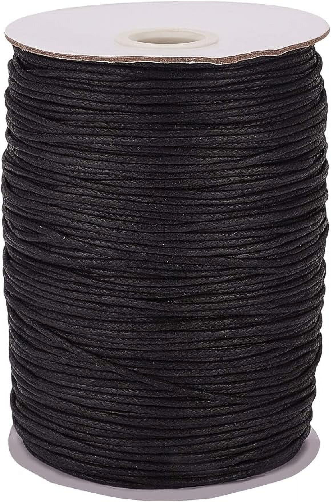 200 Yards 1.5mm Black Waxed Cotton Cord Thread Beading String for ...