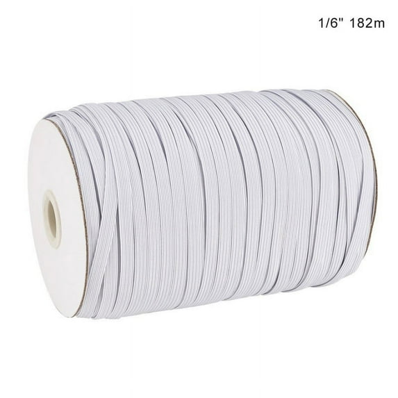 200 Yards Length 1/6 1/4 Inch Width Braided Elastic Band White Elastic Cord for Sewing Crafts DIY, Mask, Bedspread, Cuff